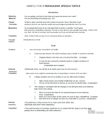 Persuasive Speech Topics Sample Speech Topics Persuasive Speech Topics Speech Outline
