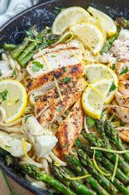 Creamy Lemon Grilled Chicken Asparagus And Artichoke Pasta Recipe Asparagus Recipe Grilled Asparagus Recipes Recipes