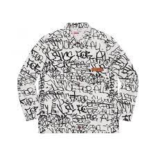 Supreme / comme des garcon shirt fishtail parka black s m l ss17 2017 jacket cdg. Fw18 Supreme Comme Des Garcons Shirt Printed Canvas Chore Coat White