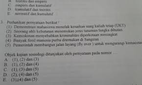 Pernyataan masalah pernyataan masalah adalah satu deskripsi penulisan yang mempersembahkan atau mengetengahkan masalah kajian dalam bentuk. Objek Kajian Sosiologi Ditunjukkan Oleh Pernyataan Pada Brainly Co Id