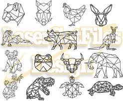 Download Geometric Animals 15 New Svg Polygonal Print Svg Dxf Files Etsy In 2021 Geometric Cat Geometric Animals Geometric Fox