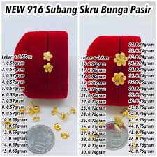 New Gold 916 Subang Skru Bunga 6 Sept Emas Shopee Malaysia