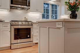 Electrical Outlet On Island Side Under Cabinet Lighting For Tasks And Prepping Quartz Counters And Repose Gra Kitchen Remodel Kitchen Countertops New Kitchen