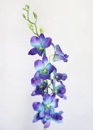 Silk Dendrobium Orchid Spray In Violet Purple And Blue 35 Tall Purple Flower Tattoos Blue Flower Tattoos Purple Flower Background