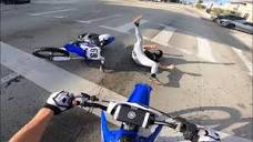 HE FELL IN THE STREET ON HIS YZ125! * FUNNY * - YouTube