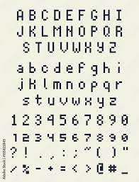 Each of these letters is used in less than one percent of english vocabulary. Pixel Retro Font Videogame Type 8 Bit Alphabet Letters And Numbers Stock Vektorgrafik Adobe Stock
