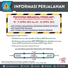 Mrt sbk line connects sungai buloh (northwest of kl) and kajang (southeast of kl) through its 51 km route comprises of 41.5 km elevated guideway with 24 stations and 9.5 km tunnel segment with 7 under ground stations. Askrapidkl On Twitter Penutupan Sementara Beberapa Stesen Mrt Laluan Kajang Pada 10 11 Apr Utk Kerja Kerja Migrasi Sistem Mrt Laluan Putrajaya Dahulunya Dikenali Sebagai Laluan Ssp Perkhidmatan Bas Perantara Percuma Disediakan