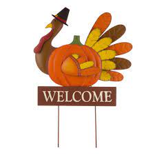Check spelling or type a new query. Glitzhome 30 00 In H Thanksgiving Metal Turkey Yard Stake Hanging Wall Decor 2 Function 2006100004 The Home Depot