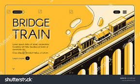 Industrial Rail Freight Transport Isometric Vector Web Banner Locomotive Pulling Freight Train With Cargo Wagons Freight Transport Train Vector Transportation