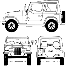 Black And White Jeep Wrangler Clipart Jeep Wrangler Blueprint Jeep Wrangler Jeep Yj Jeep