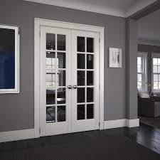 Eightdoors 24 In X 80 In White Clear Glass Prefinished Pine Wood Interior French Door Lowes Com French Doors Interior Indoor French Doors French Doors Inside