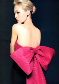 Fuchsia Big Bow Fashion Women Dress With Bow