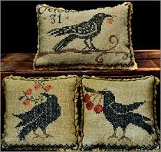 Vintage meadow rue linen with weeks dye works and dmc floss (or all dmc 645, 935, 223, 413, 433, 644, 831, 3768, 3772, 3858, 3863). La D Da Cross Stitch Designs