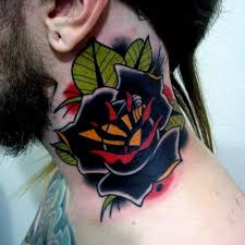 Tribal tattoo design on neck for men. 50 Traditional Neck Tattoos For Men Old School Ink Ideas