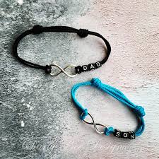 Homemade Birthday Gifts For Dad From Son Personalised Dad And Son Infinity Bracelets Birthday Gift Uk Etsy Personalized Dad Fathers Day Gifts Gifts For Him