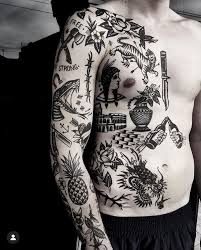 Tattoos By Notgeo Blackworkers Blackworkers Tattoo Tattoo Bw Blackwork Blacktattoo Art Traditional Black Tattoo Vintage Tattoo Sleeve Torso Tattoos