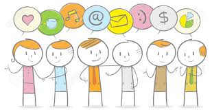 Happy group of stick figures. Doodle Stick Figure Group Of People Talking In Speech Bubbles Royalty Free Cliparts Vectors And Stock Illustration Image 134095518
