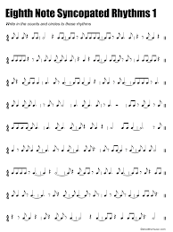 Music genres like electronic dance music, reggae, jazz, funk music, and rap use heavy syncopation. Syncopated Eighth Note Rhythm Worksheet The Shed