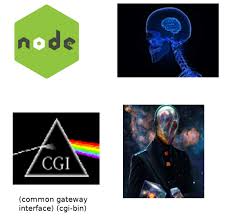 The specifics of how the script is executed is determined by the server. Nodejs Vs Common Gateway Interface Programmerhumor