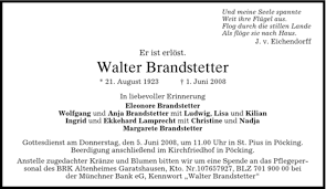 Did you scroll all this way to get facts about brandstetter ? Traueranzeigen Von Walter Brandstetter Trauer Merkur De