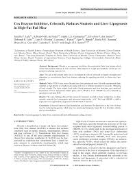 Clemente josé montes barroilhet (vitacura, chile, 25 de abril de 2001) es un futbolista profesional chileno que se desempeña como delantero y actualmente milita en universidad católica de la primera división de chile. Pdf Cox Enzyme Inhibitor Celecoxib Reduce Steatosis And Liver Lipogenesis In High Fat Fed Mice
