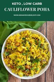 Keto Poha Cauliflower Poha Recipe Breakfast Recipes Indian Healthy Breakfast Recipes Veggie Delight