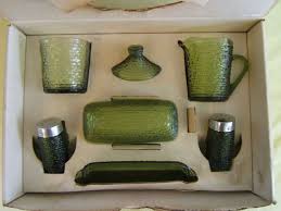 Vintage avocado green glass anchor hocking soreno dinnerware set and morefrom $75.00. Vintage Anchor Hocking Soreno Table Service Set Green Salt Pepper Butter Creamer Ebay Anchor Hocking Glassware Vintage Kitchenware Vintage Glassware