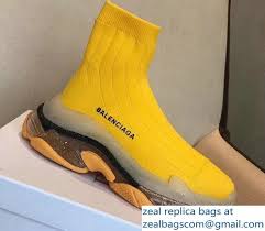 Balenciaga Socks Black And Yellow Balenciaga Cushioning Sole Knit Sock Speed Trainers Sneakers Yellow 2018 Balenciaga Shoes Sneakers Fashion Sneakers Men Fashion