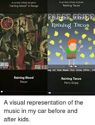 Playing From Search Playing From Album Raining Blood In Songs Raining Tacos Raining Tacos Visory Cit Content Ng Of The Week For June 29th 20 Raining Blood Slayer Raining Tacos Parry Gripp