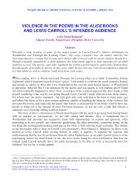Pdf Violence In The Poems In The Alice Books And Lewis Carroll S Intended Audience