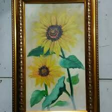 Sehingga tidak sedikit para seniman menjadikan bunga ini sebagai objek lukisan yang spesial. Jual Lukisan Bunga Matahari Bingkai Kota Bekasi Id Gallery Tokopedia