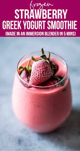 Frozen Strawberry Greek Yogurt Smoothie 10 Min Breakfast Recipe Greek Yogurt Smoothie Greek Yogurt Smoothie Recipes Smoothie Recipes With Yogurt
