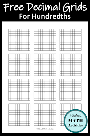 Free Printable Decimal Grid Models For Tenths And Hundredths Plus A Free Hands On Activity And Tips For Teaching Dec Decimals Teaching Decimals Teaching Math