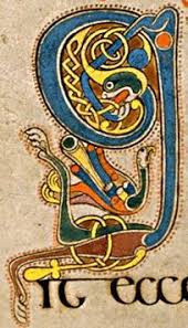 Book Of Kells Initial Letter Q In Celtic Intricacies Book Of Kells Celtic Artwork Medieval Art