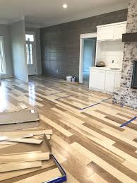 My Modern Farmhouse Natural Hickory Floor Modern Farmhouse Floors Farmhouse Flooring Mid Century Modern Living Room Design
