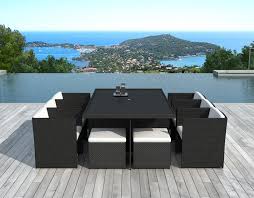 Vous trouverez une housse de protection adaptée à votre salon de jardin. Salon De Jardin Encastrable 10 Places En Resine Tressee Noire Cancun
