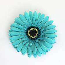 Turquoise Gerbera Daisy Flower Hair Clip And Pin Bright Teal Etsy Flowers In Hair Daisy Flower Gerbera Daisy