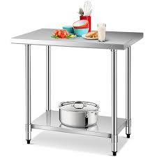Georgian style kitchen prep table based on designs found in old english country homes. Giantex 36 X 24 Inches Nsf Stainless Steel Work Table Commercial Kitchen Prep Work Table With Galvanized Shelf Adjustable Plastic Feet Heavy Duty Work Prep Table For Kitchen Restaurant Buy Online In