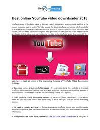 The downloader comes with the advanced subtitles download option. Best Online Youtube Video Downloader 2018 By Conanafar Issuu