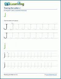 Download and print this reading & writing . Tracing The Letter J J K5 Learning