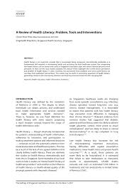 Pdf A Review Of Health Literacy Problem Tools And Interventions