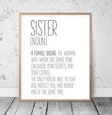 Sister Definition Sign Funny Definition Wall Art Sister Gift Sister Print Sister Presents Sister Printable Wall Art Funny Sister Quotes Sister Quotes Funny Sister Quotes Little Sister Quotes