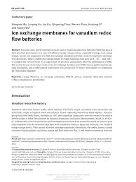 We did not find results for: Pdf Ion Exchange Membranes For Vanadium Redox Flow Batteries