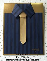 The card looks very unique. Dad Or Grad Tutorial Unique Fold Shirt Card Stampin With Kjoyink