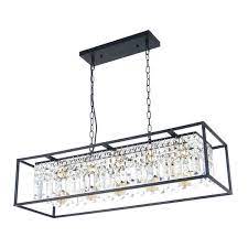 Keeping that in mind, here are our take you want the glamour to ooze from your kitchen island to the rest of the room. 5 Light Linear Kitchen Island Lighting Modern Crystal Island Light Pendant Light Fixture Black Finish With Clear Crystal Shade Overstock 30272304
