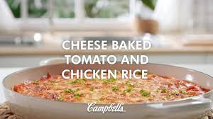 I love my campbell tomato soup but this feels and tastes richer and fancier 😉. Campbell S Cheese Baked Tomato Chicken Rice Recipe Youtube