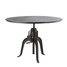 Verstelbare Ronde Eettafel Van Zwart Metaal Voor 4 A 5 Personen D110 Maisons Du Monde Ronde Eettafel Eettafel Industriele Eettafels