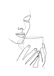 Black And White Art Drawings Minimal Woman Drinking Coffee Tea Art One Line Art Modern Etsy In 2020 Tea Art Abstract Line Art Line Art Drawings