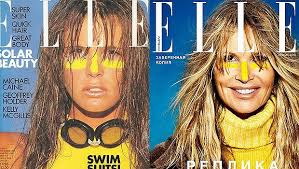 Who made elle macpherson's black suede boots and white short sleeve dress? Elle Macpherson On Elle Magazine Recreates Cover 32 Years Later Hollywood Life