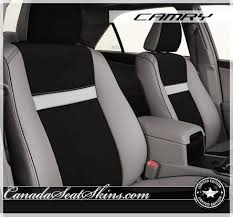 Toyota Camry Limited Edition Black Grey And White Leather Interior Canadaseatskins Com Leather Toyota Camry Camry Leather Interior